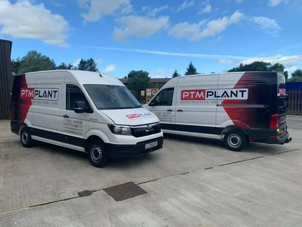 Matching graphics on a fleet of vans
